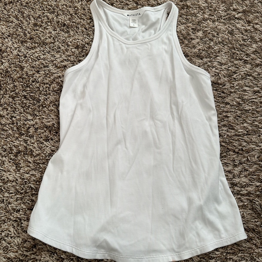 Athleta Women's Classic White Rib Tank Top